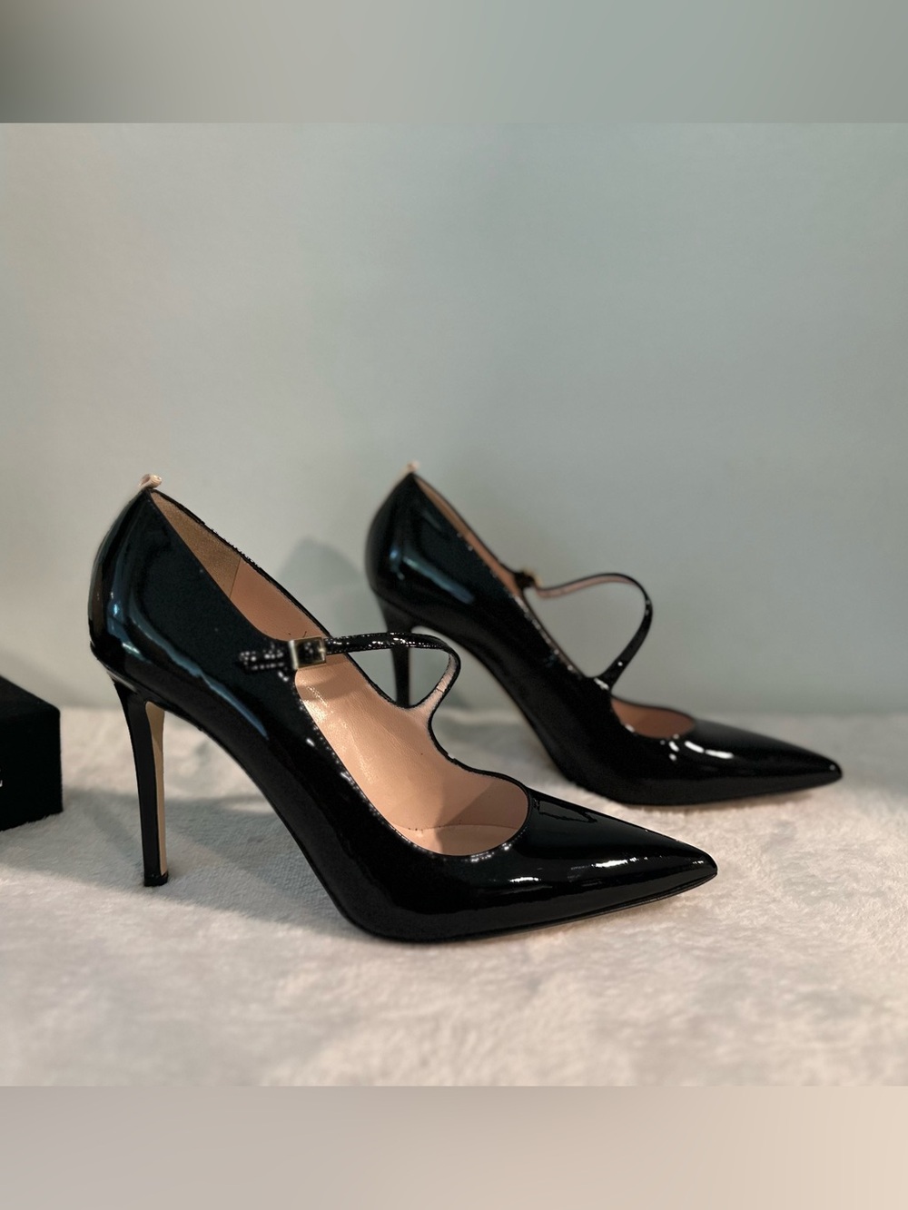 SJP by Sarah Jessica Parker Nirvana 70 Black Patent Mary Jane Pump IT 39